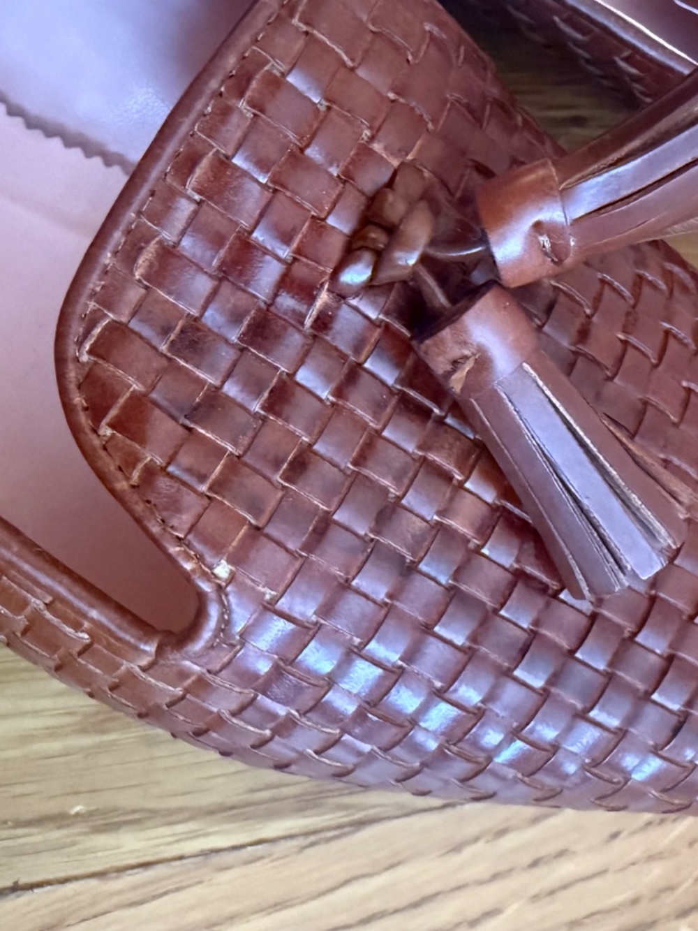🤎 J.Crew Woven Leather Tassel Loafers Flats Size 9 Brown Slip On Preppy Classic - Picture 2 of 6